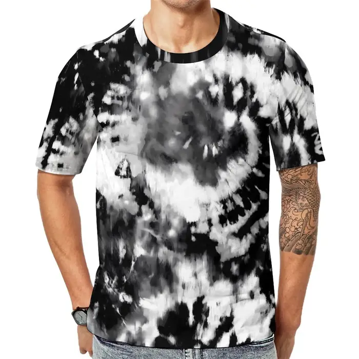 T-shirt noir à manches courtes et col rond pour homme