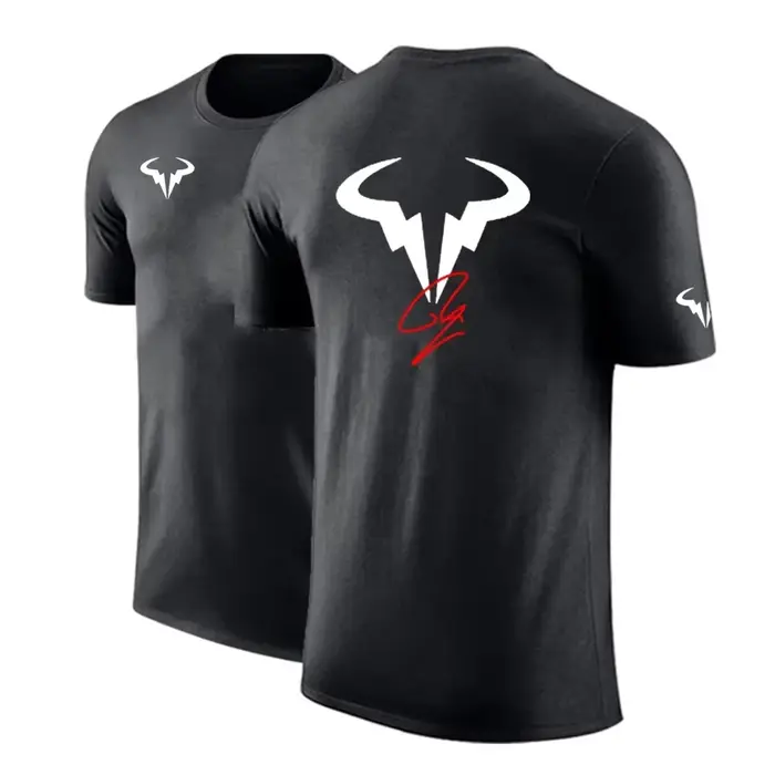 T-shirt en coton Rafael Nadal pour homme, style joueur de tennis, imprimé de haute qualité, manches