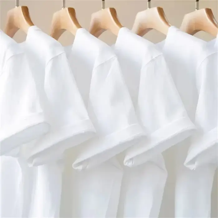 Nouveau T-shirt Écologique Confortable Blanc Pur 2026 pour Homme – Coton Lourd