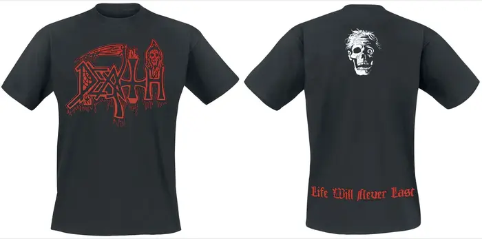 T-shirt death metal « Death Never Dies », article exclusif pour les fans du groupe de death metal De