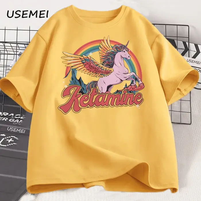 Drôle arc-en-ciel cheval T-Shirt décontracté coton à manches courtes Humor