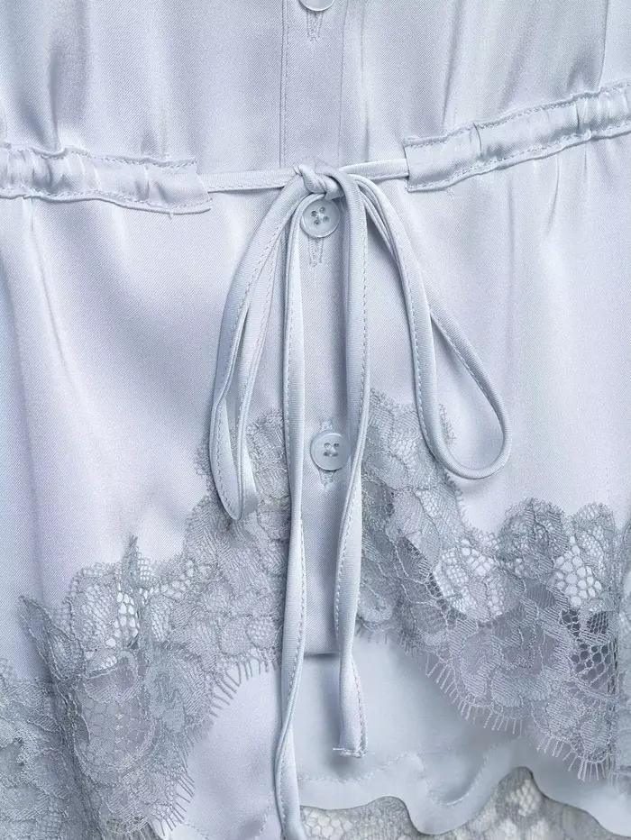 Débardeur en satin patchwork dentelle pour femme