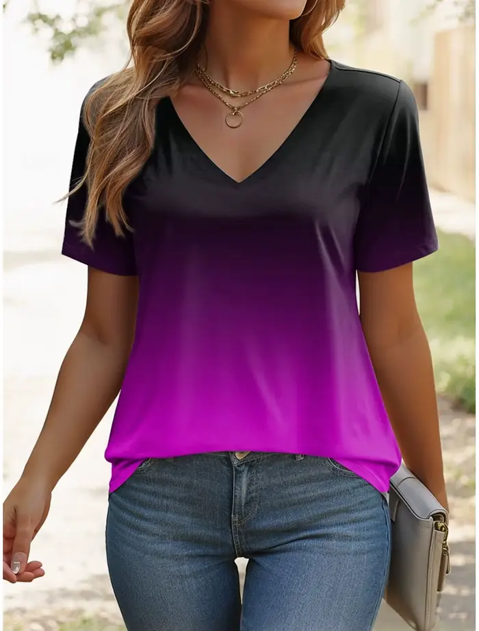 T-shirt pour femme dégradé imprimé