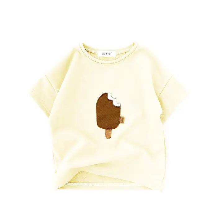 T-shirt imprimé crème glacée colorée pour enfants