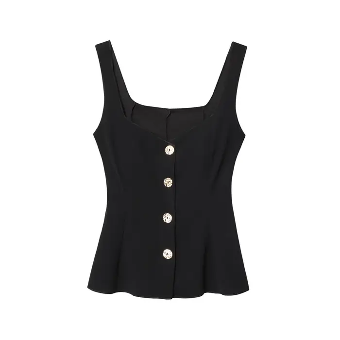 Haut pour femme 2026 Nouvelle collection été – Débardeur court élastique tricolore pour femme – Chic