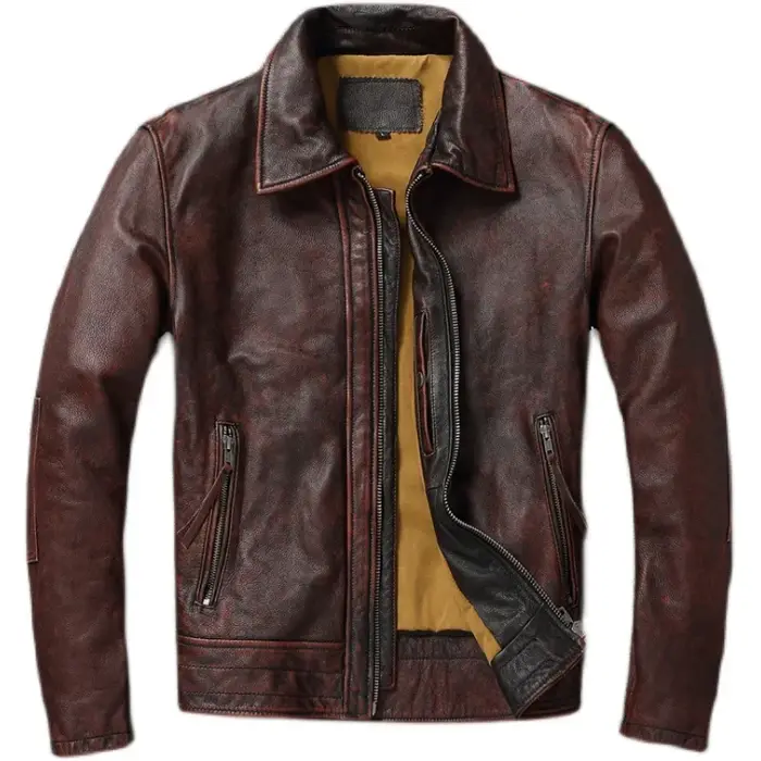 Veste en cuir de vache surdimensionnée