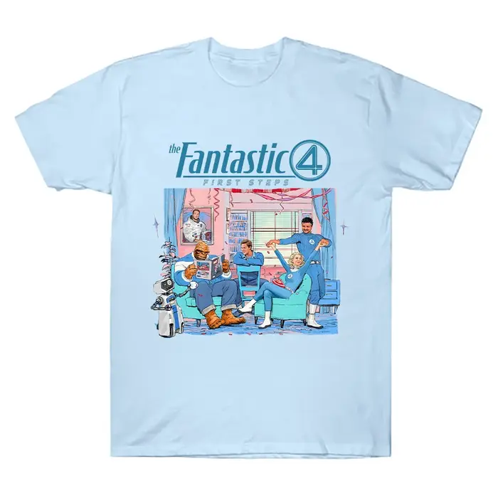 The Fantastic Four First Steps 2025 Movie T-shirt Men Women Cotton Tee Street Hip Hop Vintage Oversized Short Sleeve O-Neck Tops
