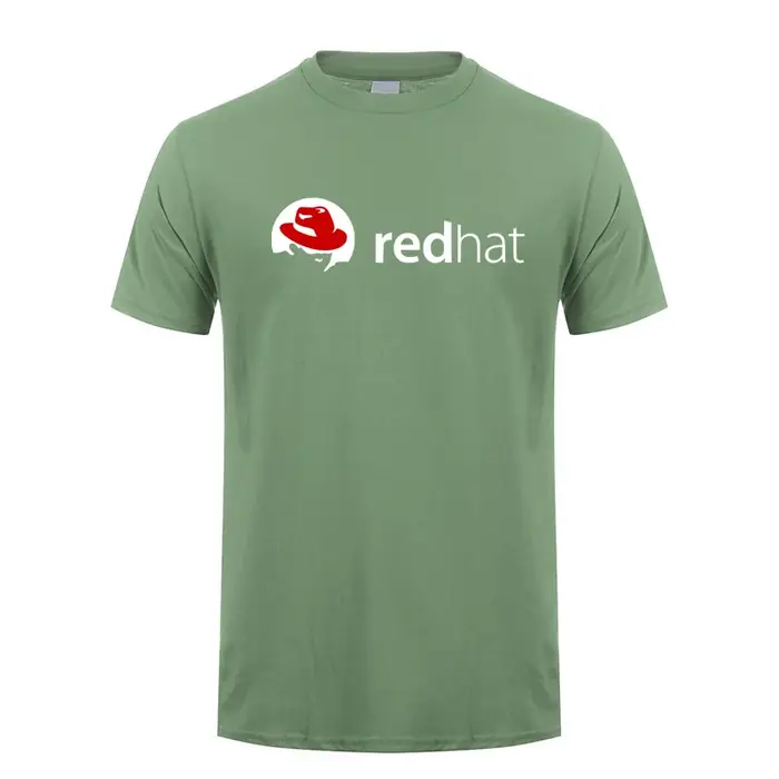 Red Hat Linux T-shirt d'été Hommes Cool Coton à manches courtes Red Hat Économie Unisexe Cadeau Y-Tee LH-321