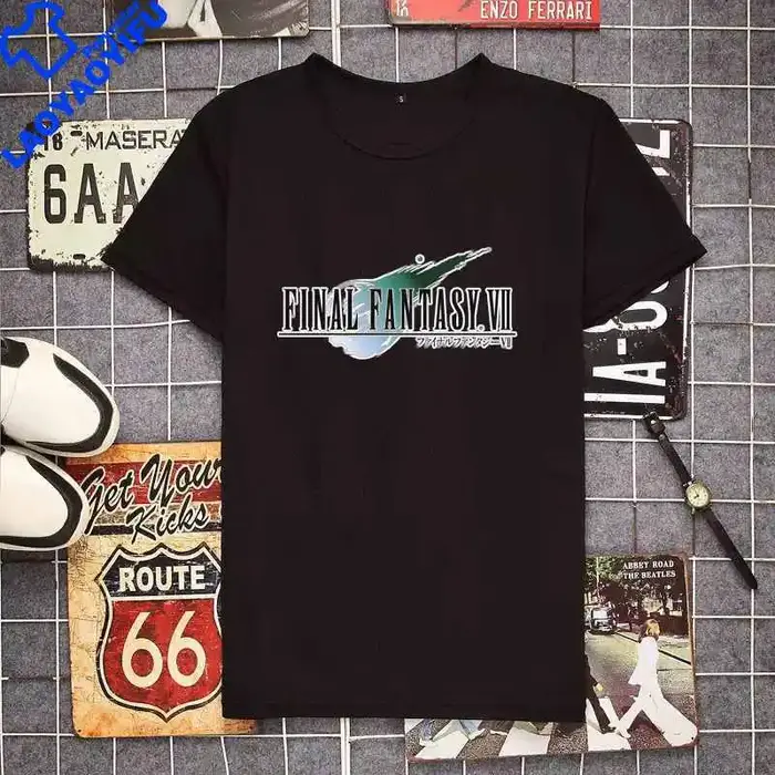 Hommes T-Shirts fils d'avalanche Final Fantasy classique t-shirt à manches courtes FF7 jeu vidéo Strife Shinra soldat