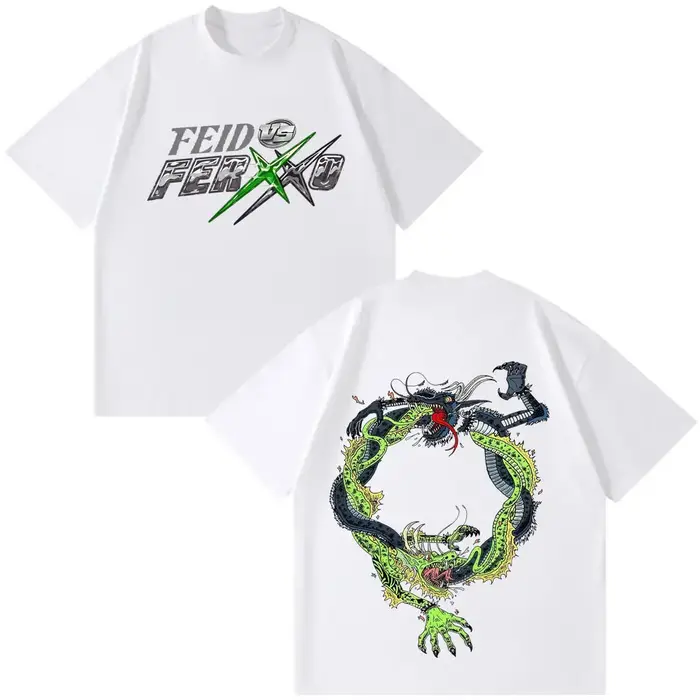 T-shirt vintage tendance pour hommes et femmes, 100 % coton, merchandising du tour de rappeur Feid V