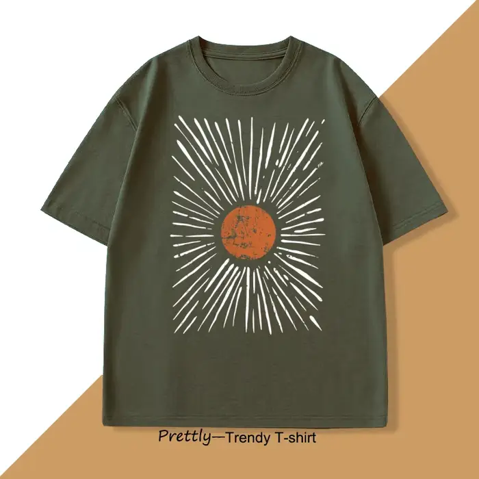 Sunburst Vintage T-Shirt hommes femmes surdimensionné