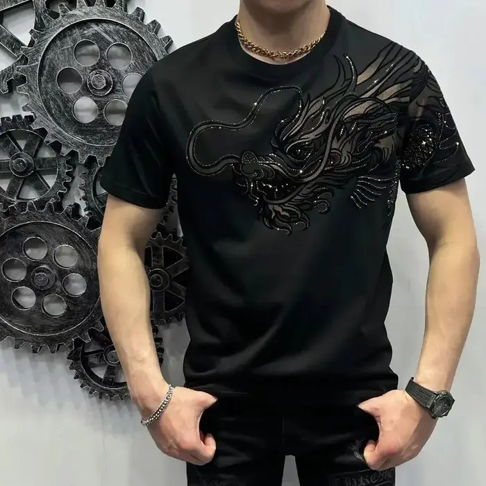 T-shirt à Manches Courtes et Quart pour Homme