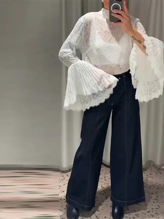 Chemisier élégant transparent pour femme