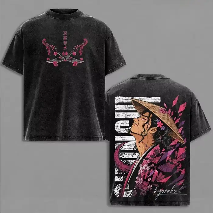T-shirt BLEACH Kyoraku Shunsui à imprimé graphique de dessin animé, pour hommes et femmes, coupe amp