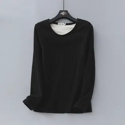 ThUnicef Smile-T-shirt à manches longues en coton à rayures, sous-vêtements thermiques, t-shirts sup