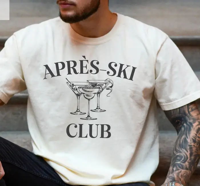 Aprés Ski Club T-shirt drôle SweaT rétro voyage de ski vêtements pour femmes skiier de neige pour ses filles présenter