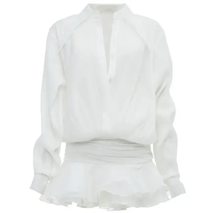 TARUXY – robe chemise Sexy à volants et simple boutonnage pour femmes