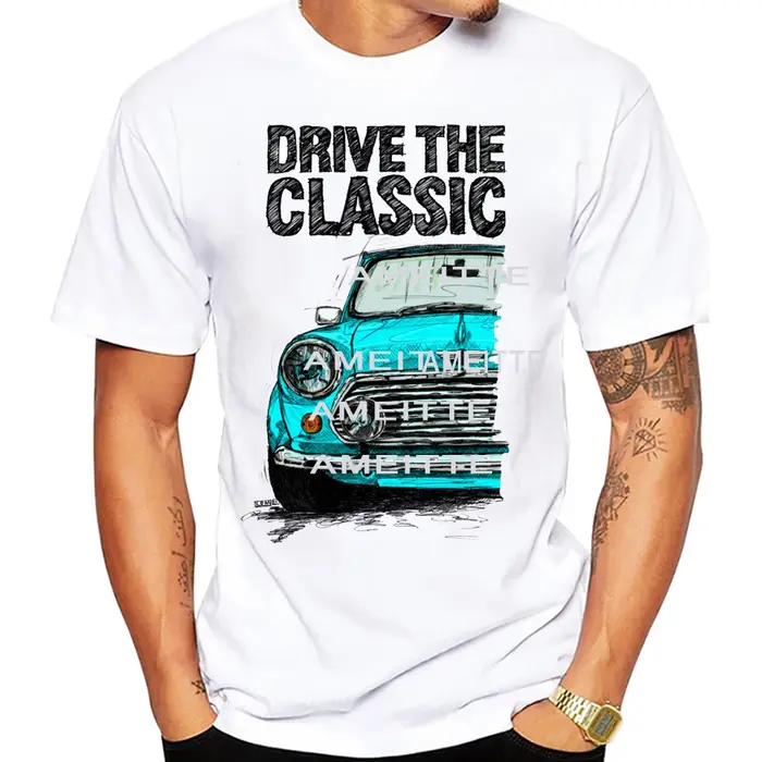 Conduire les minéraux classiques Cooper. T-Shirt nouvel été hommes à manches courtes voiture classique décontracté garçon t-shirts hauts