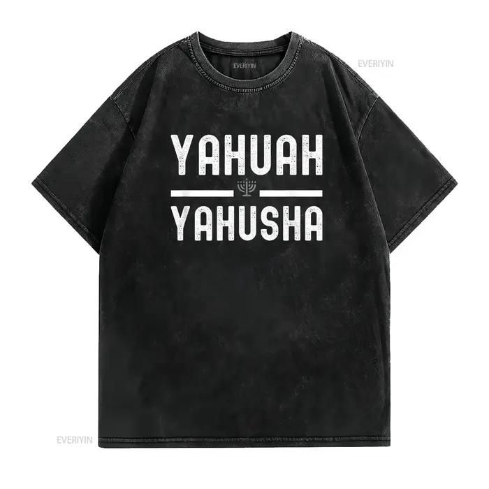 Yahuah Yahusha t-shirt vintage lavé vêtements de créateur unisexe confortable décontracté élégant streetwear mode