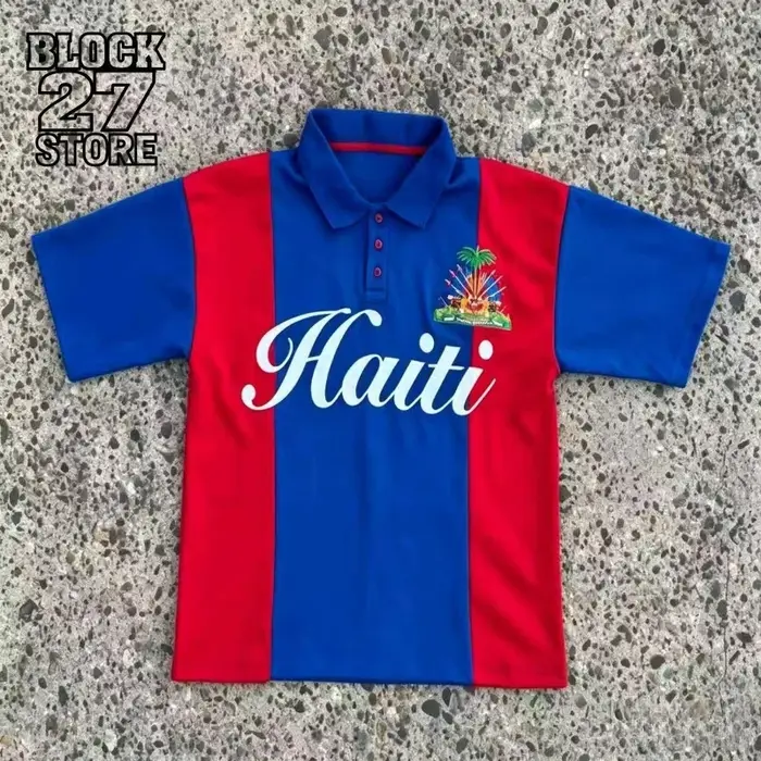 Polo pour homme, manches courtes, style rugby, color block rouge, bleu, blanc, Harajuku, unisexe, co