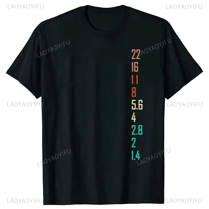 Photographe cadeau hommes coton t-shirts pour amoureux de la photographie été femme Streetwear ouverture caméra