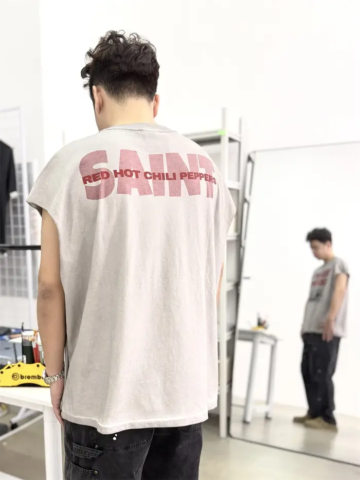 T-shirt à manches coupées RHCP Saint 26SS lavé pour hommes et femmes – Qualité supérieure