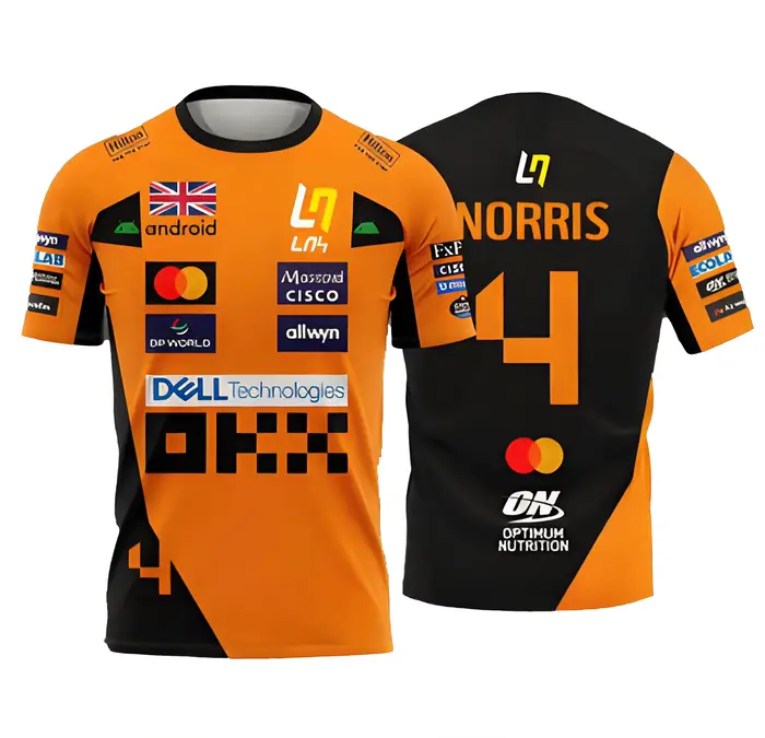McLaren Racing Lando Norris Tee |   Vêtements de sport respirants édition 2025 NO.4 |   Haut à manch