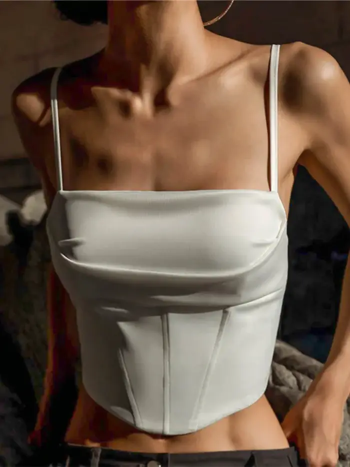 Haut Moulant à Bretelles Spaghetti pour Femme