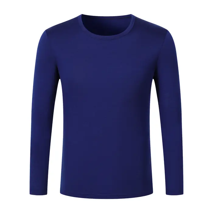 T-shirt thermique à manches longues 100 % laine mérinos pour homme