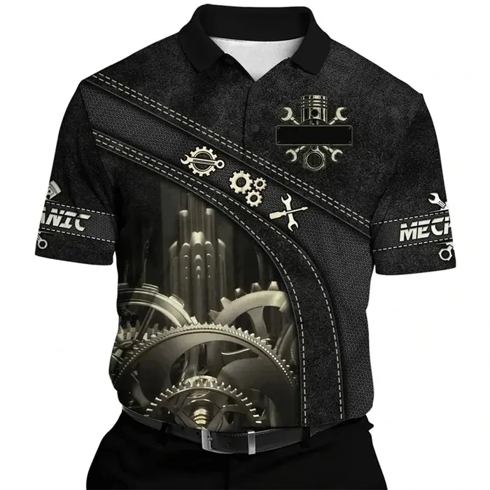 Polo mécanique imprimé 3D pour hommes