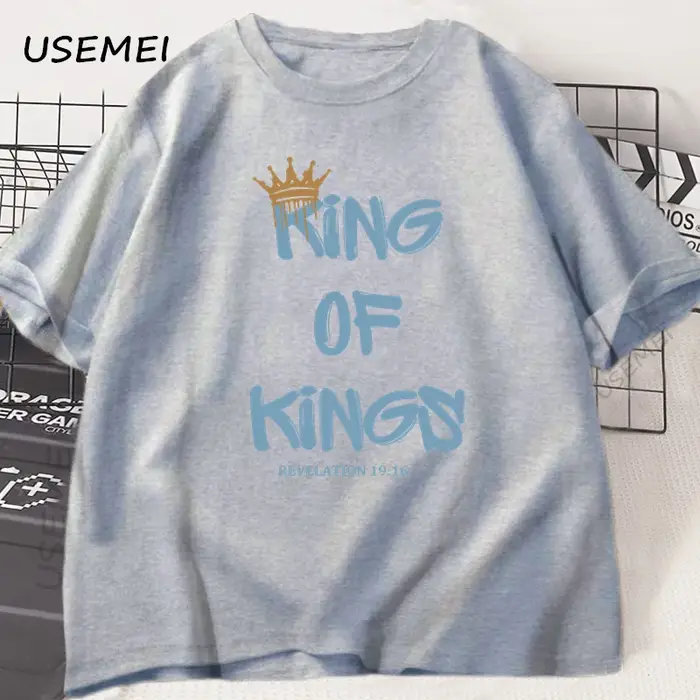 Roi des rois T-Shirt vêtements chrétiens cadeau religieux pour hommes femmes jésus Christ Streetwear foi coton manches courtes t-shirts