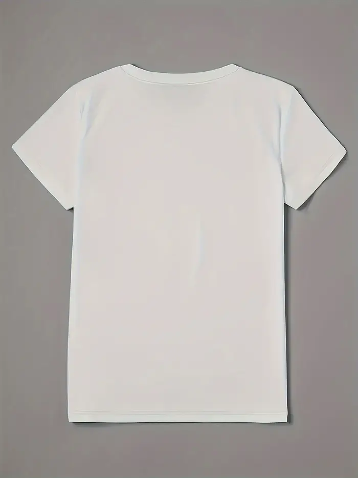 Mode blanc "amour" motif coeur léopard T-shirt-décontracté col rond manches courtes T-shirt style décontracté