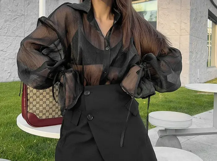 Chemise transparente sexy tendance