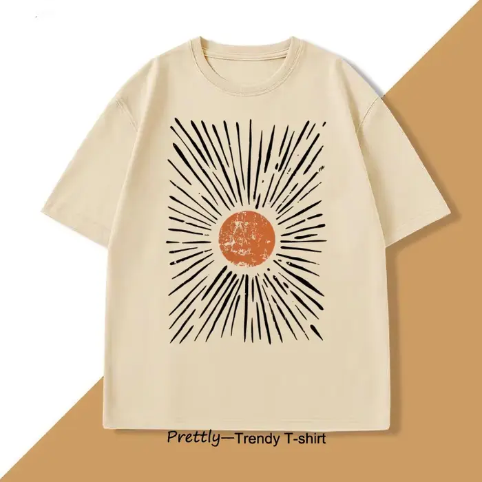 Sunburst Vintage T-Shirt hommes femmes surdimensionné