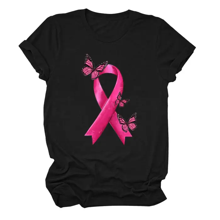 T-Shirt à Manches Courtes et Col Ras du Cou pour Femme