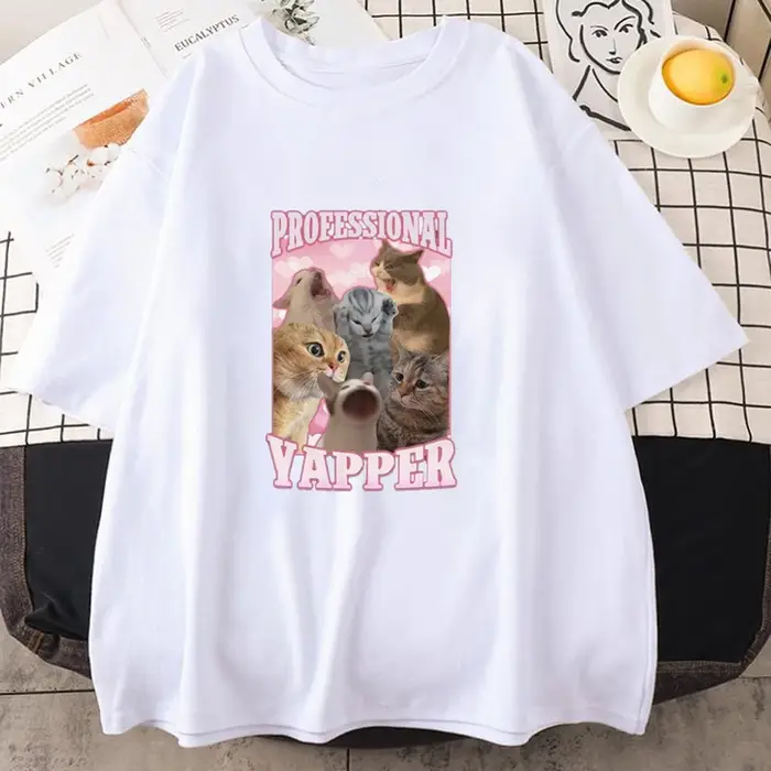 T-shirts imprimés avec des mèmes de chats amusants pour hommes et femmes