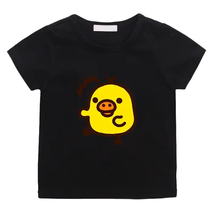 T-shirt imprimé Kawaii Kiiroitori Yellow Chick pour filles