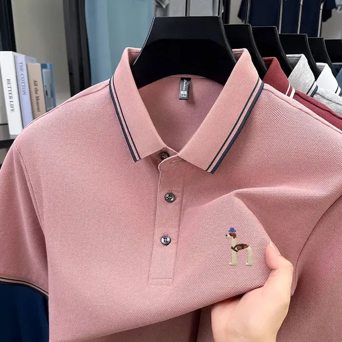 Polo brodé de marque haut de gamme pour homme