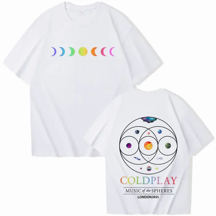 Cold-play London Tour 2025 T-shirt Harajuku col rond chemise décontractée cadeau