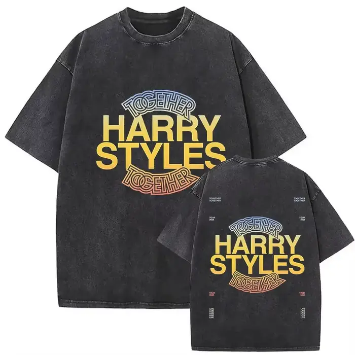 T-shirt unisexe coupe ample vintage délavé Harry Styles Kiss All The Time Disco Occasionally Tour 20