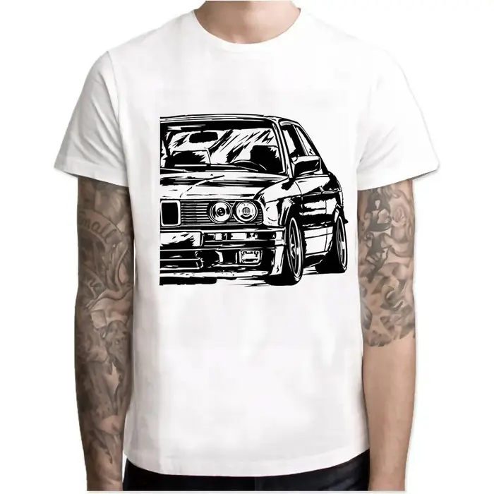 T-shirt Harajuku Cool Automotive Car Turbo pour hommes