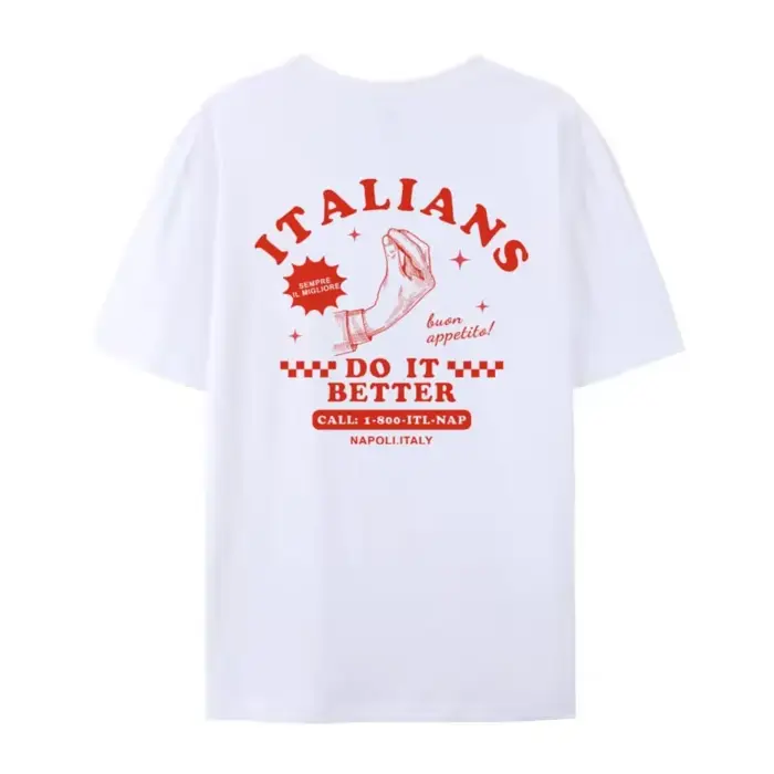 Les italiens font mieux T-Shirt drôle dos imprimé ample Style rétro italie amant