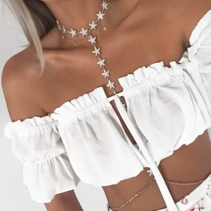 Crop tops femmes 2025 été lanterne manches sexy bretelles plage hauts rouge noir blanc froncé haut court débardeur croptop