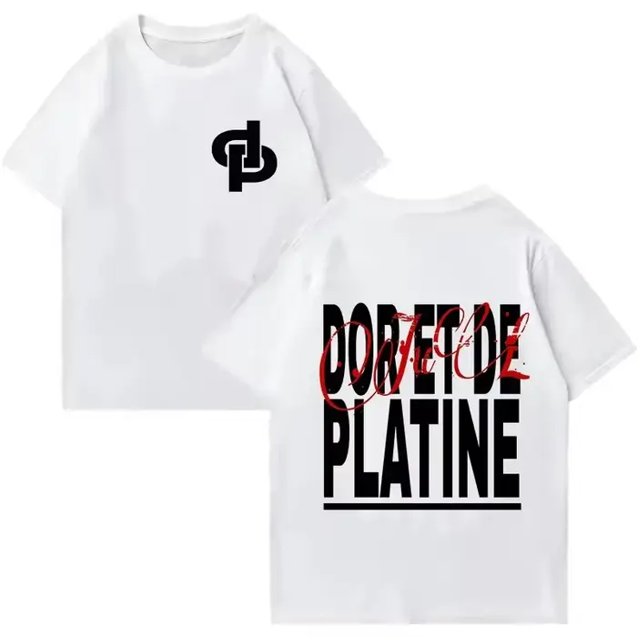 Nouveau Maillot d'été Jul DP T-shirts pour hommes imprimés à la mode rue Hip-hop surdimensionné haut col en o HD imprimé graphique manches courtes