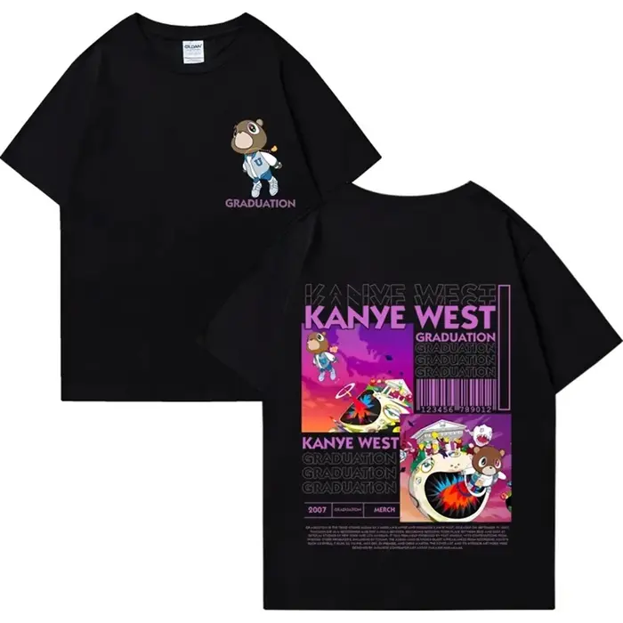 T-shirt Kanye West Graduation Bear imprimé double face