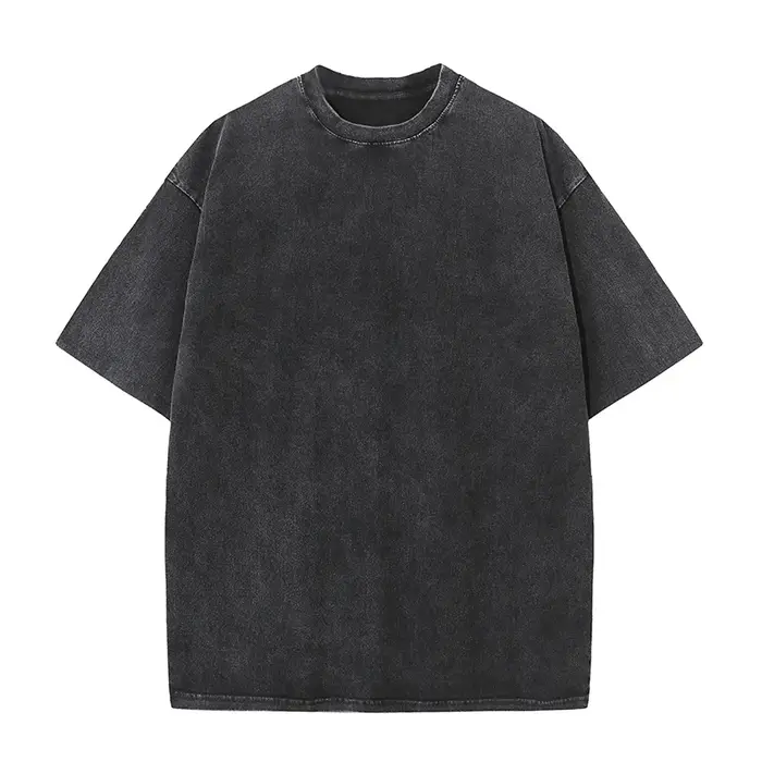 T-shirt Vintage délavé avec Logo personnalisé, 100% coton, haute qualité, col rond, Design imprimé, 
