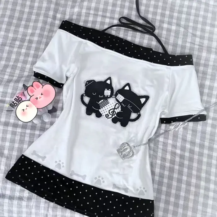 T-shirt pour femme, imprimé à pois