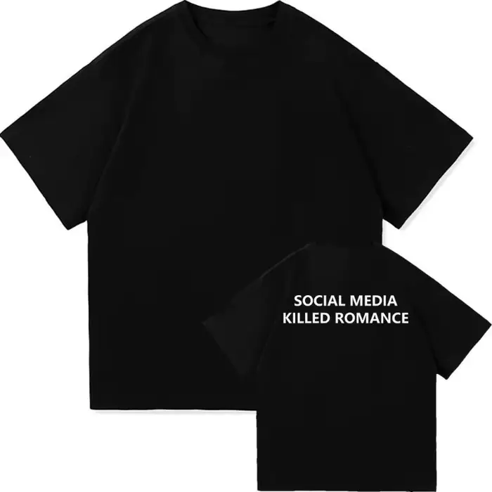 T-shirts en coton vintage de haute qualité, unisexes, style Y2K, T-shirt Social Media Killed Romance
