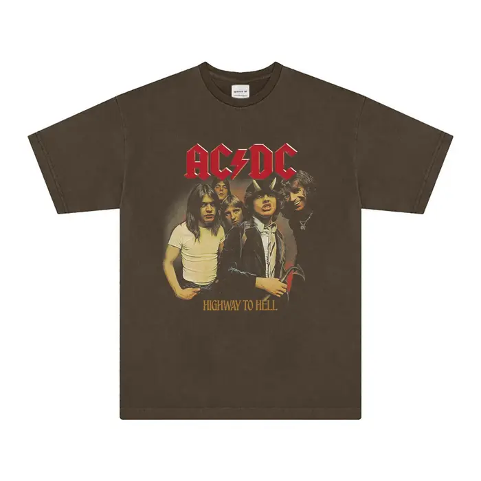 ACDC autoroute en enfer Album T-Shirt groupe métal Punk Rock rétro été manches courtes imprimé coton vêtements pour hommes hauts chemise
