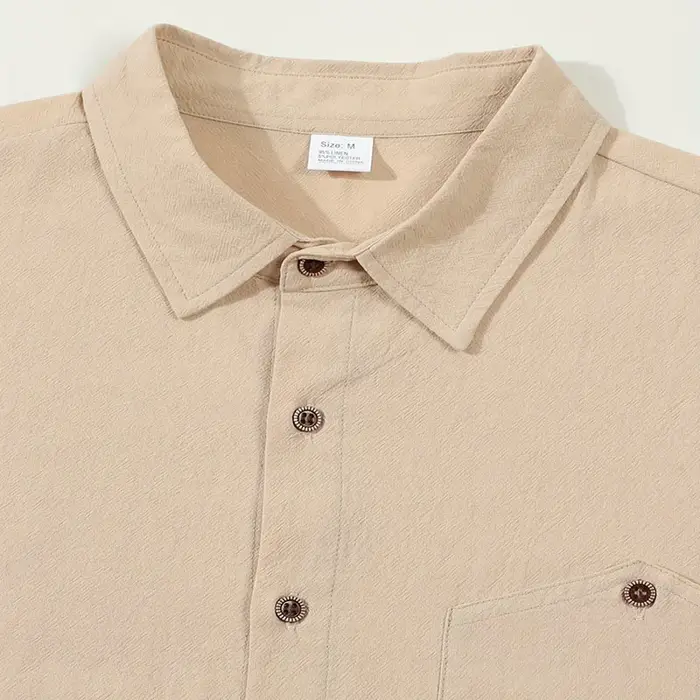 Chemise à manches courtes en lin mélangé pour homme